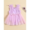 thumbnail image 3 of Bagilaanoe Newborn Baby Girl Rompers Dress Lace Flower Sleeveless Bodysuit 3M 6M 12M 18M 24M Infant Tulle A-Line Dress, 3 of 8