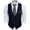 thumbnail image 2 of HAOMEILI Men's Formal Suit Vest Slim Fit Casual Business Dress Waistcoat Vest, 2 of 3