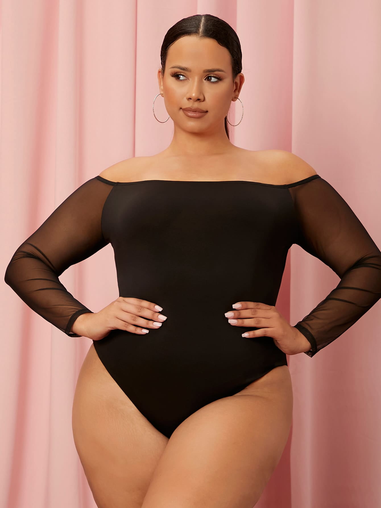 Womens Short Sleeve Sheer Mesh Insert Top Ladies Round Neck Leotard Bodysuit Womens Short Sleeve Sheer Mesh Insert Top Ladies Round Neck Leotard Bodysuit