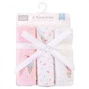 Hudson Baby Infant Girl Super Soft Cotton Washcloths, Ice Cream, One Size