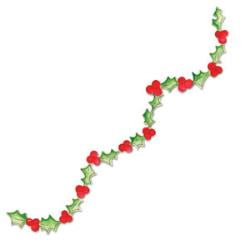 Printed Garland - Sizzix Sizzlits Decorative Strip Die Christmas Collection Die Cutting Template Holly Garland With Berries
