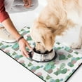 thumbnail image 2 of Retro Cactus Dog Food Pad - Waterproof Absorbent Pet Mat - Non-Slip Southwestern Succulent Design - Durable & Washable - Floor Protection, 2 of 5