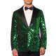 thumbnail image 1 of BLAZERS DE HOMBRE INSPIRE CHIC Con Solapa Pico, Un Botón, Brillante, Argyle, Lentejuelas, Talla XL, Verde, 1 of 5