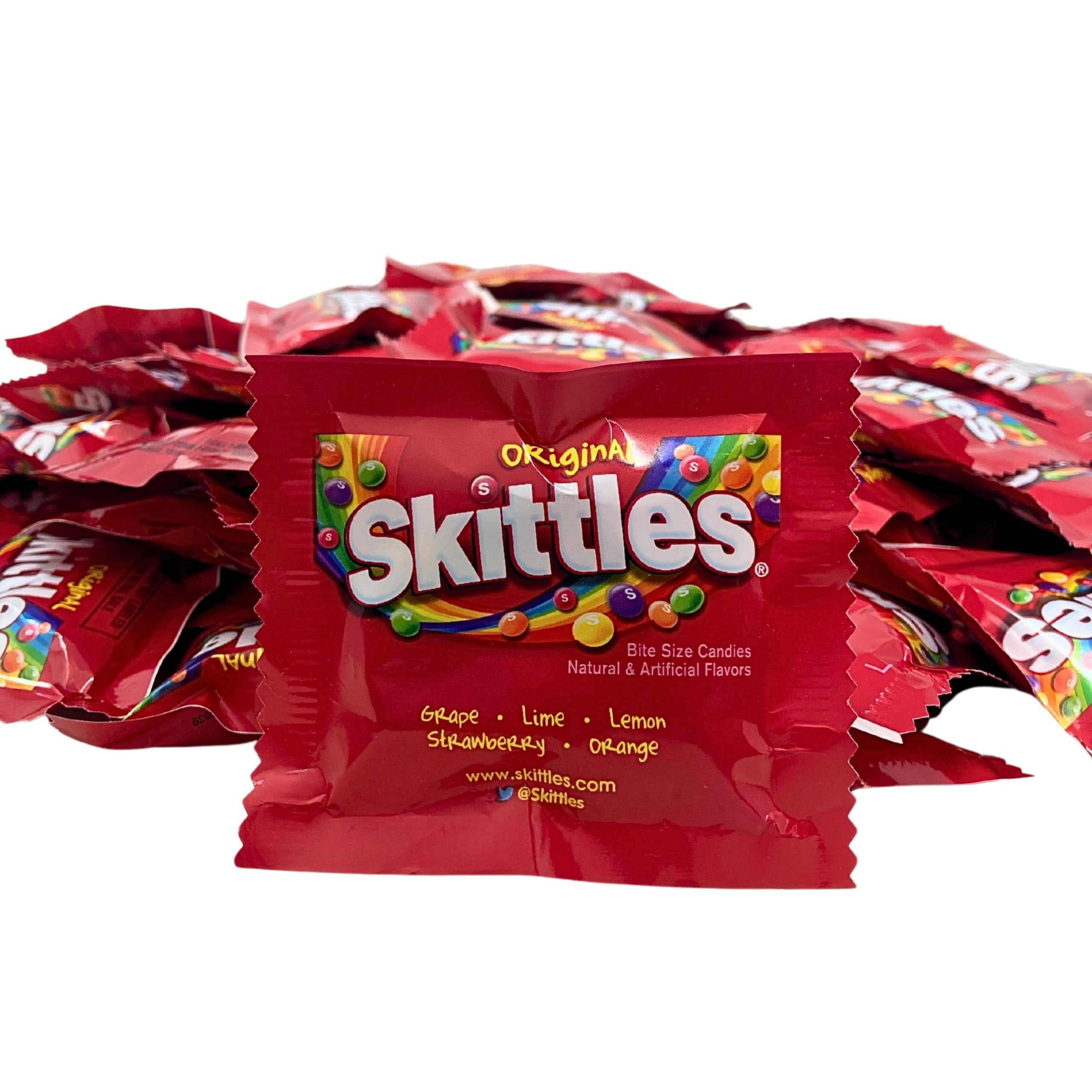 Skittles Original Flavor Fun Size Bulk 7 Lbs Candy Coated Fruit Chews Individually Wrapped Party Share Size Mini Packs In Resealable Bag (112-Oz)