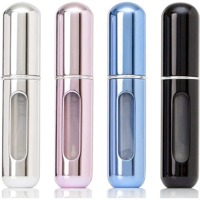 4PCS Refillable Perfume Atomizer Bottle, Portable Travel Perfume Mini Spray Bottles, Cologne Dispenser Perfume Bottles, Portable Empty Perfume Spray Bottle for Travel, Perfume Container with Bag