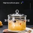 thumbnail image 4 of Inteprter Ollas de vidrio multifuncionales con doble asa, tapa transparente, ideales para cocinar a fuego lento y hervir alimentos para bebés. Cocina y Comedor 1500 ml, 4 of 6