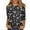 Black, variant on Leidass Women's Floral Print Casual Blouse Soft Pink 3/4 Sleeve Tops Comfortable Loose Fit Spring Summer Shirt Black L
