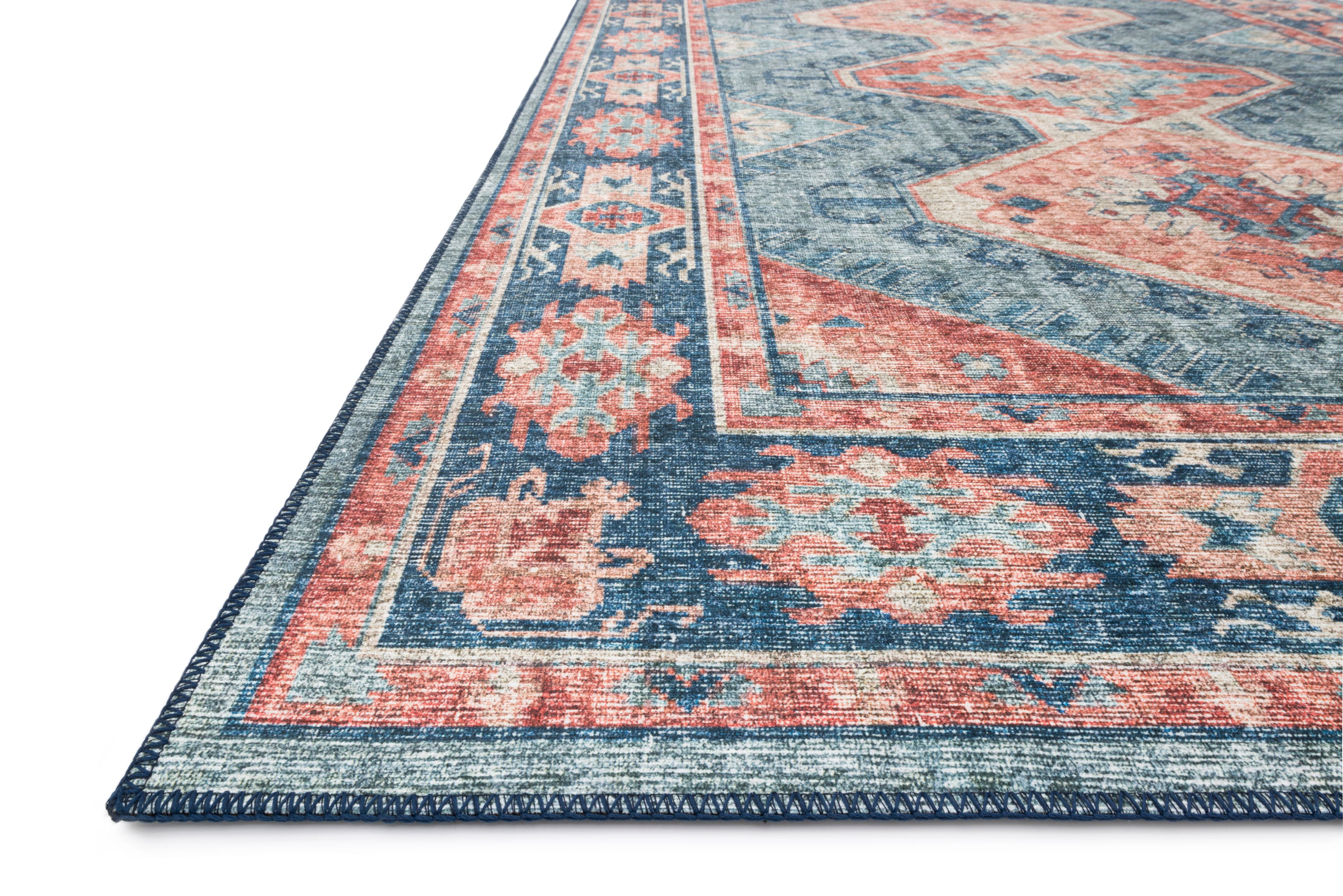 Loloi Skye Oriental Turquoise / Terracotta Area Rug
