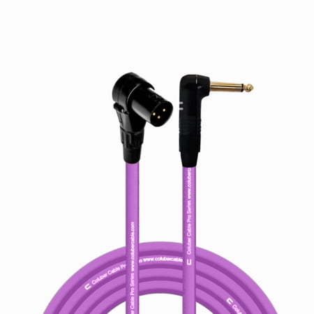 Columber Cable - Right Angle XLR Male to Right Angle 1/4" TS 3-Pin Connector
