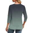 thumbnail image 5 of Texiao 3/4 Length Sleeve Women's Tops V Neck Casual Tunic Tops Basic Shirts Loose Fit Blouse, 5 of 7