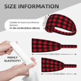 thumbnail image 2 of Red Black Twill Stripe Plaid Headbands for Women Men, Workout Elastic Sweat Band for Yoga Running Cycling Gym Exercise Non Slip Head Bands for Women's Hair, 2 of 5