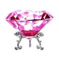 thumbnail image 1 of Pisapapeles grande de diamantes de cristal con soporte, joyas, decoraciones de boda, centros de mesa, decoración del hogar, 3,15 pulgadas (Z-rosa), 1 of 5