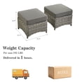 thumbnail image 3 of Ovios Outdoor Patio Ottoman with Cushion Wicker Coffee Table Extra Seat for Garden, Backyard, Porch, or Balcony, 3 of 6