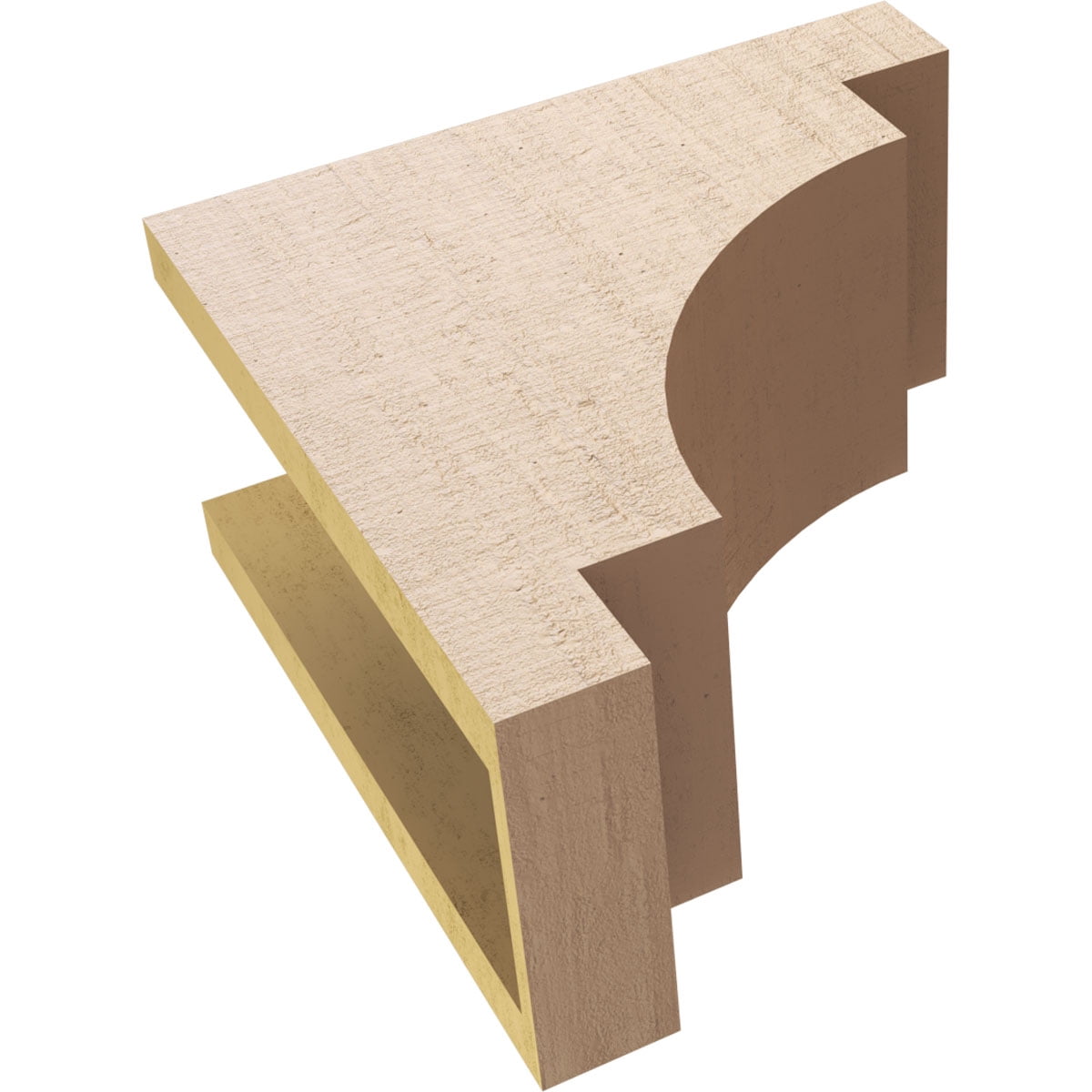 6"W x 12"D x 12"H Classic Mediterranean Rough Cedar Woodgrain TimberThane Corbel, Primed Tan