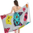 thumbnail image 3 of Multicolored Cat Beach Towel Pool Camping SwimmingTowels Blanket, 3 of 8