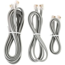 FOMIYES Phone Cable PVC Grey 3Pcs For Fax Machine Office Use 39.4in