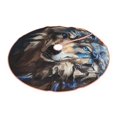 thumbnail image 2 of Bingfone Christmas Tree Skirt Mat Christmas Decoration Interior 30" -Vintage Blue Floral Wolf, 2 of 6