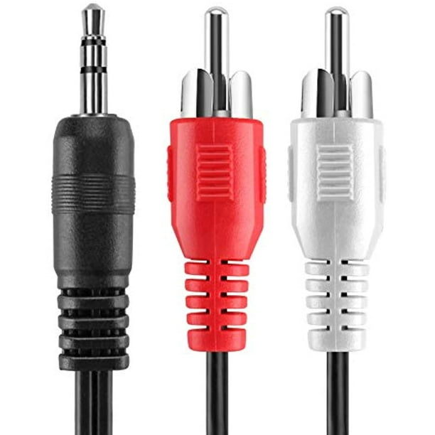 6 ft Stereo Audio Cable 3.5mm to 2x RCA - Audio Cables and Adapters