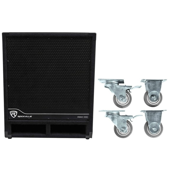 Rockville RBG15S 15" 1600w Active Powered PA Pro/DJ DSP Subwoofer Steel Casters