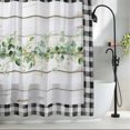 thumbnail image 2 of Green Eucalyptus Leaves Standard Shower Curtain Set, Waterproof Shower Curtains for Bathroom, Vintage Art Farmhouse Wooden Washable Fabric Bath Curtain for Bathtub Decoration with Hooks 72x72 Inches, 2 of 9
