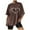Brown, variant on IROINNID Summer Tops For Women Basic Versatile Tops Round-Neck Print Short Sleeve Loose Blouse T-Shirt Spring