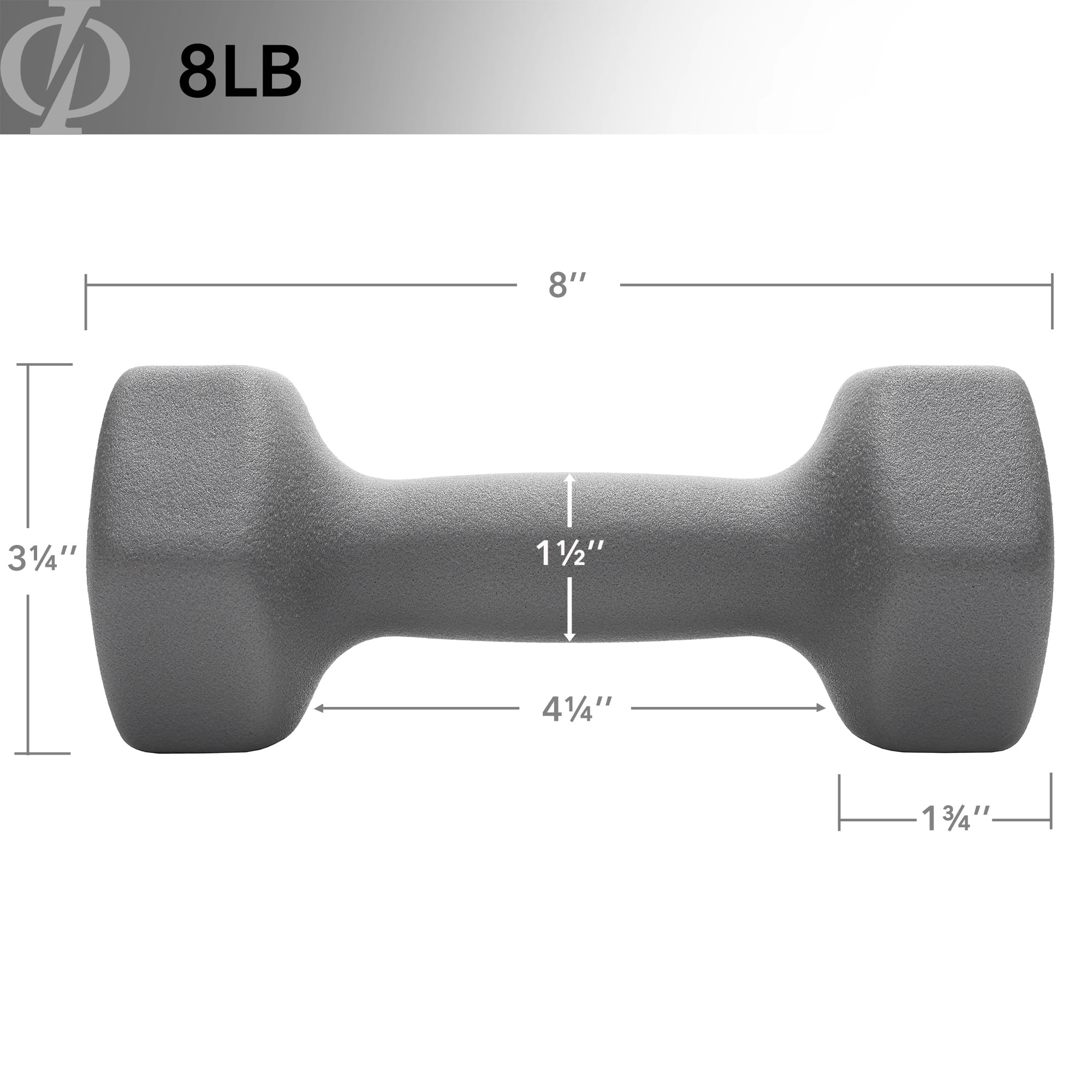 Philosophy Gym Neoprene Dumbbell Hexagon Hand Weights, 8 lb Pair - 16 lb Total