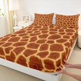 thumbnail image 4 of Castle Fairy Teens Abstract Giraffe Bed Sheets 4-Piece,Animal Print Full Size Sheets,Rust Orange,1 Fitted Sheet, 1 Flat Sheet and 2 Pillowcases, 4 of 6