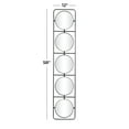 thumbnail image 3 of DecMode 12" x 58" Black Wall Mirror with Grid Frame, 3 of 7