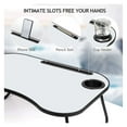 thumbnail image 2 of Laptop Bed Desk, Portable Lap Desk for Bed - 23.8"x15.8"x10" Wood Lap Table with Cup Holder & Foldable Design - Ideal for Work, Study, Travel, 2 of 4