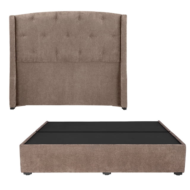Box Base Cama King Size + Cabecera Zefyr Dicasa Mocca