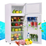 Costway 2 Doors 3.4 cu ft. Unit Compact Mini Refrigerator Freezer Cooler by Costway