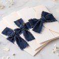 3 Rolls 2 Yards Denim Ribbon, Jean Fabric Ribbons, 3 Width,Dark Blue ...