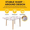 thumbnail image 4 of Pink Snowflake Christmas Table Cloths for 4 Foot Rectangle Tables, Xmas Snowflake Winter Patio Waterproof Elastic Fitted Tablecloths, Washable Rectangular Table Cover for Camping, 4 of 8