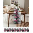 thumbnail image 5 of Table Runner Abstract Gray Pink City Table Decoration for Kitchen Dinning Oil Painting Table Decoration for Indoor Outdoor Party Wedding Decor 13x72inch, 5 of 7