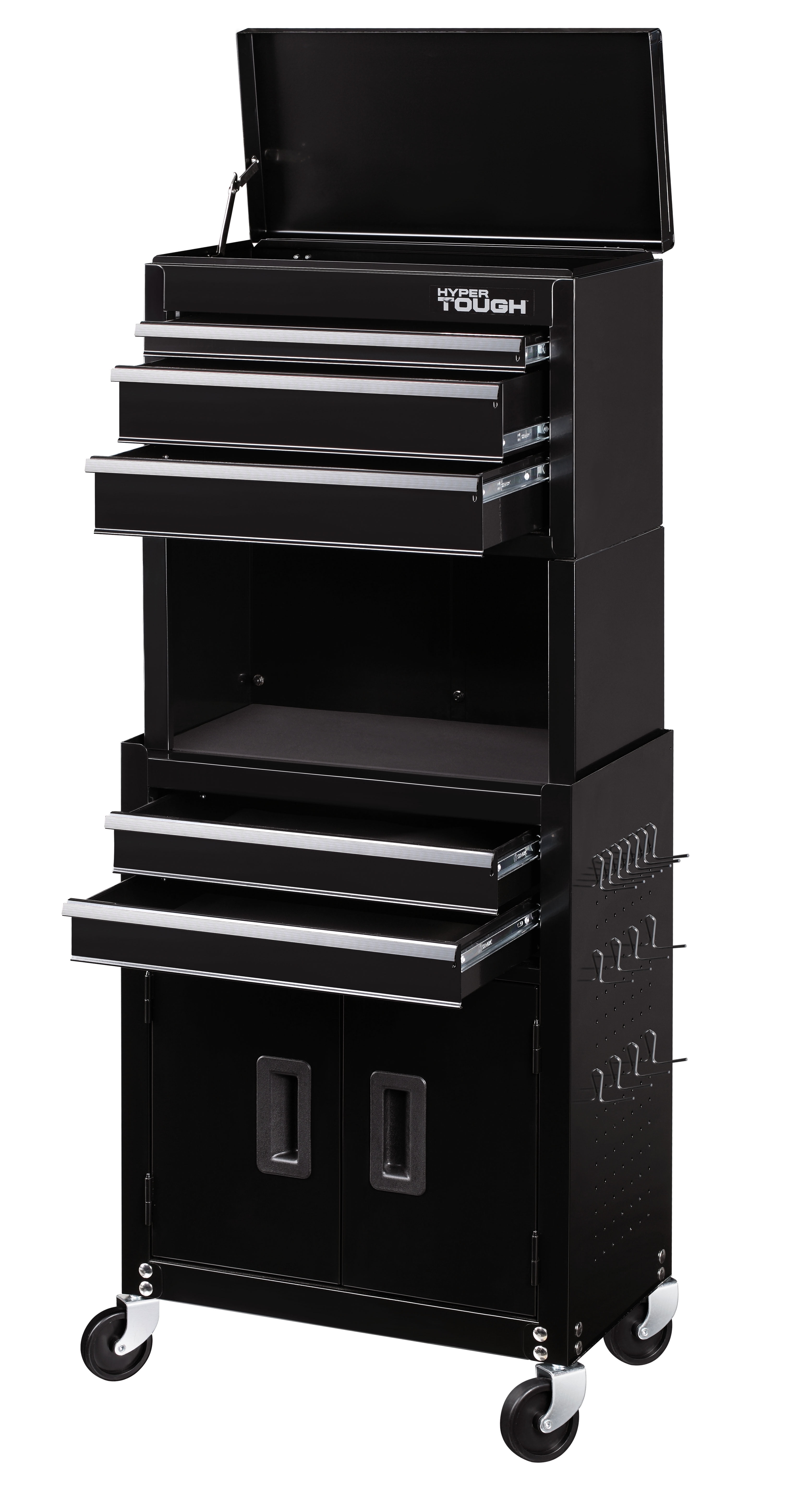 Hyper Tough 20 In 5 Drawer Rolling Tool Chest Cabinet Combo with