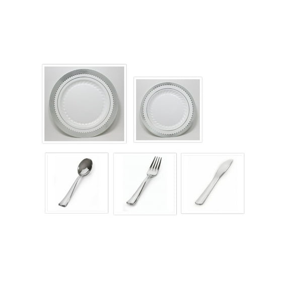 Princess Silver 10 1/4" Dinner Plates   7.5" Salad Plates   Cutlery *Case of 120*