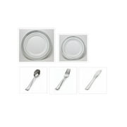 Princess Silver 10 1/4" Dinner Plates + 7.5" Salad Plates + Cutlery *Case of 120*