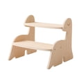 thumbnail image 3 of Taburete con escalón doble multiusos con asas, taburete de madera para inodoro, reposapiés para cocina, dormitorio, encimera, gabinetes de inodoro, 3 of 8