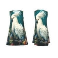 thumbnail image 3 of Vsdgher Tropical Parrot Floral Artwork Print Summer Dresses for Women Casual U Neck Beach Dress Sleeveless Tank Loose Sundress with Pocket -Large, 3 of 7