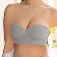 thumbnail image 7 of Gathering Underwear Lace Bra Soft Steel Ring Adjustable Women's Comfort Fit Everyday Sleepwear #Gray,XL, 7 of 7