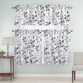 thumbnail image 5 of Farm Grey Black Leaves Curtain Valances Set Country Style Floral Leaf Rustic Plant Kitchen Curtains 24&nbsp;inch Length Rod Pocket Valance and Tiers 3 Piece Set Small Bedroom Bathroom Laundry Decor, 5 of 9