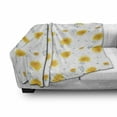 thumbnail image 3 of Yellow Flower Soft Flannel Fleece Blanket, Seasonal Autumn Florets Chrysanthemum Fall Leaves Natural Grace Theme, Cozy Plush for Indoor and Outdoor Use, 50" x 70", Mustard Pale Grey, by Ambesonne, 3 of 6