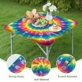 thumbnail image 4 of Colorful Rainbow Tie Dye Spiral Pattern Square Fitted Tablecloth with Elastic Edge,Square Table Cover,Washable Elastic Table Cover for Home Kitchen Party Decor 34"x34", 4 of 6