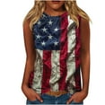 thumbnail image 2 of Womens Tops Plus Size Independence Day Sleeveless Round Neck Casual Top Multicolor XXXL, 2 of 4
