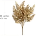 thumbnail image 3 of Christmas Artificial Plants Decoration, Plastic Golden Shrubs Plant Simulation Boston Leaves Fake Fern Grass for Wedding Party Indoor DIY Home Office Table Centerpieces Decor - Gold 2 Pack, 3 of 5