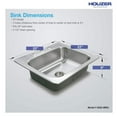 thumbnail image 6 of Houzer Glowtone 25 in Stainless Steel Topmount 3-hole Single Bowl 8 in Deep Kitchen Sink - 2522-8BS3-1, 6 of 8