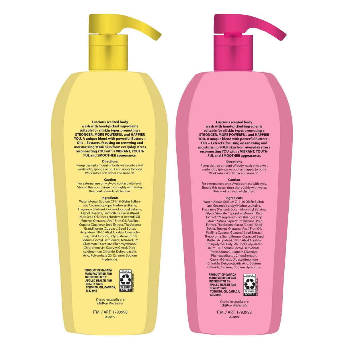 Nutrius Brazilian Body Wash, Coco Bliss & Berry Bliss, 25.4 Fluid Ounce
