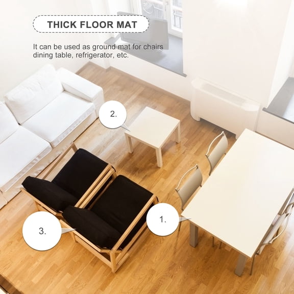OULII Transparent PVC Floor Mat Waterproof Ground Mat for Home Use Non Slip Protector