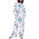 thumbnail image 2 of Puntoco Traje De Pantalón Y top Con Cuello Redondo De Manga Larga Estampado Informal De Verano Para Mujer Verde Menta Xl, 2 of 5