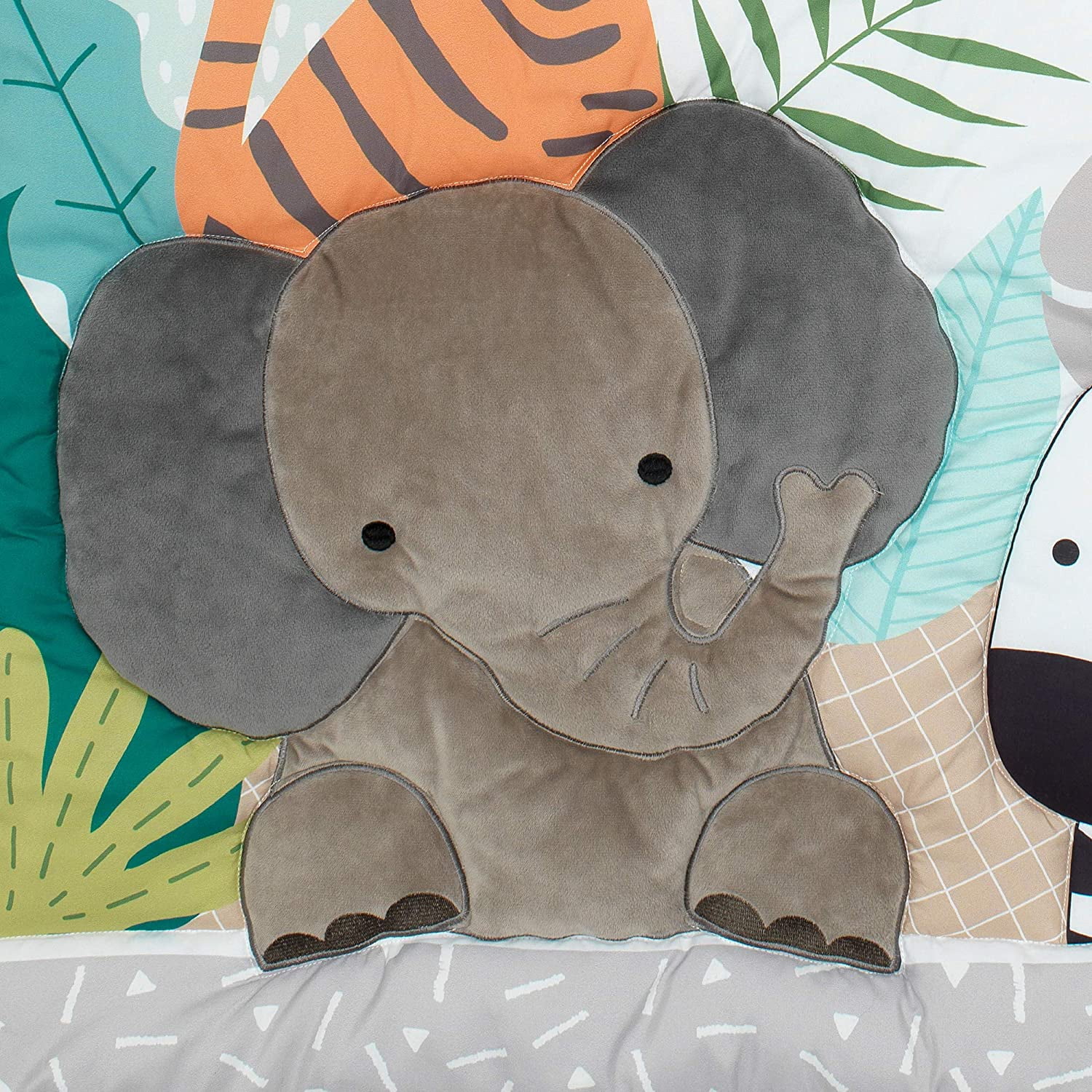 Mighty Jungle 3-Piece Crib Bedding Set with Quilt Sheet and Skirt